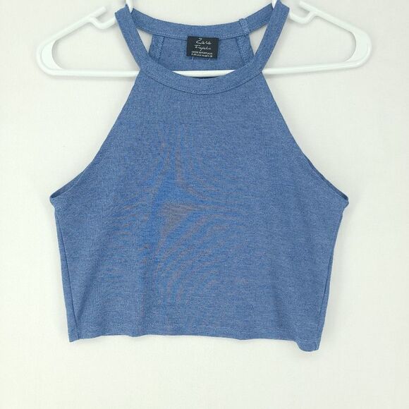 Zara Blue Medium Crop Top - Picture 2 of 9